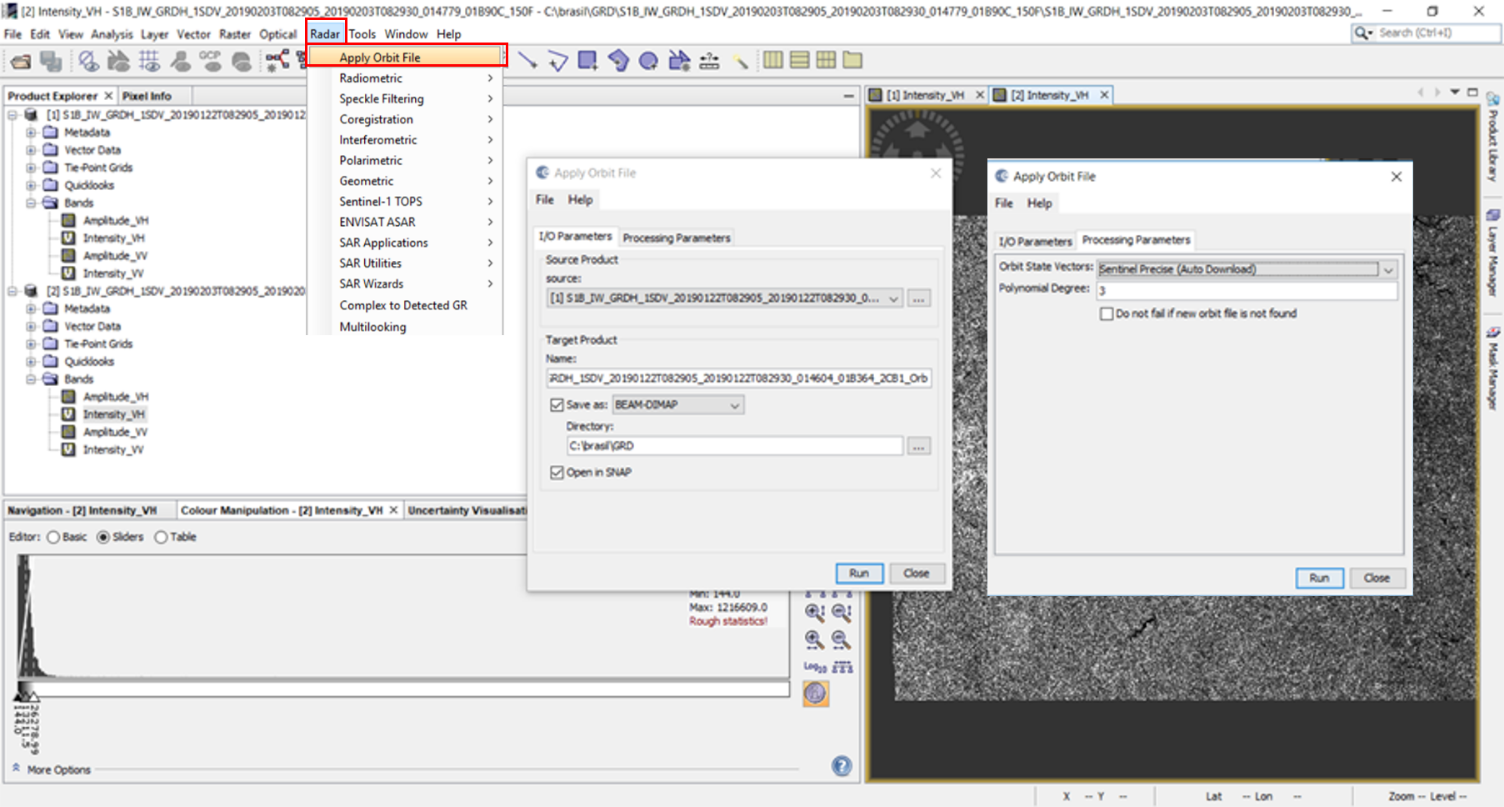 Apply orbit file