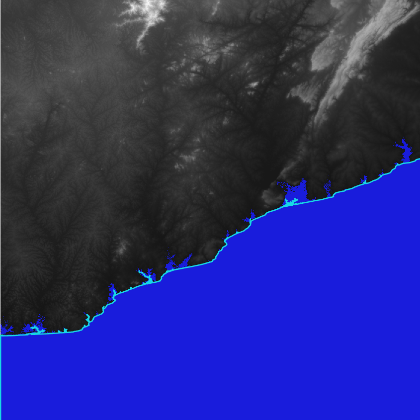 Potentially flooded areas