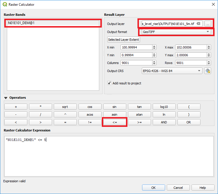 QGIS Raster Calculator