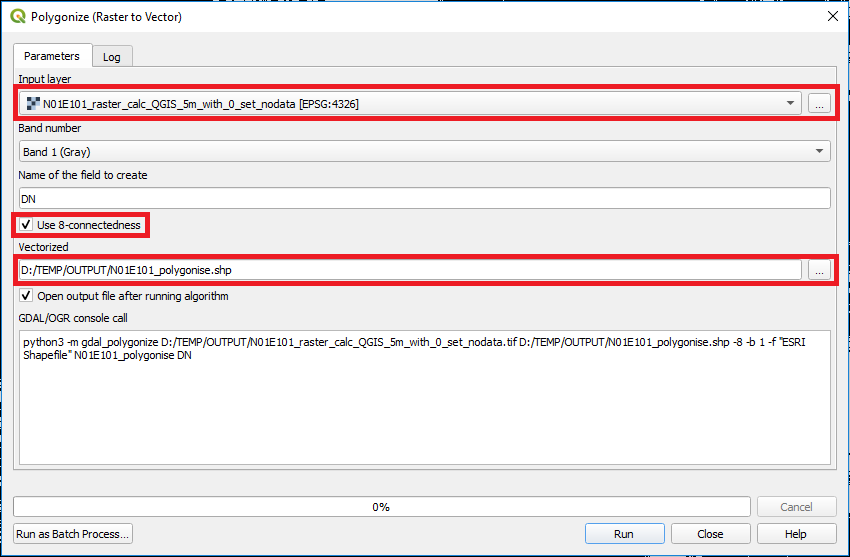 QGIS Polygonize tool