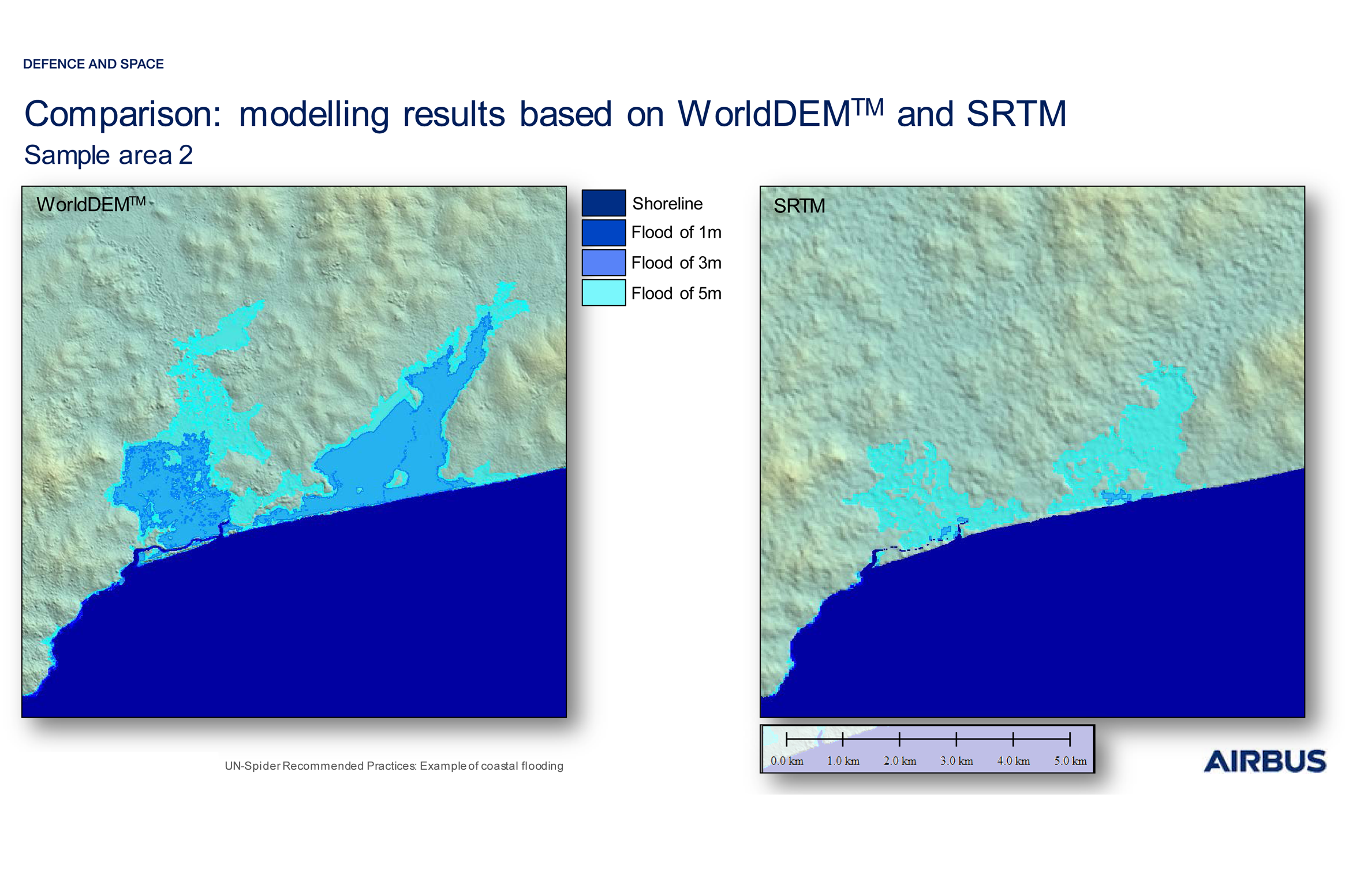 Comparison between WorldDEMTM and SRTM results