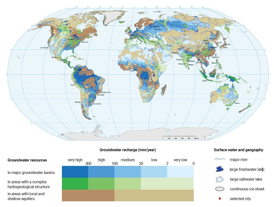 Figure 1 Global groundwater resources (BGR and UNESCO, 2008)