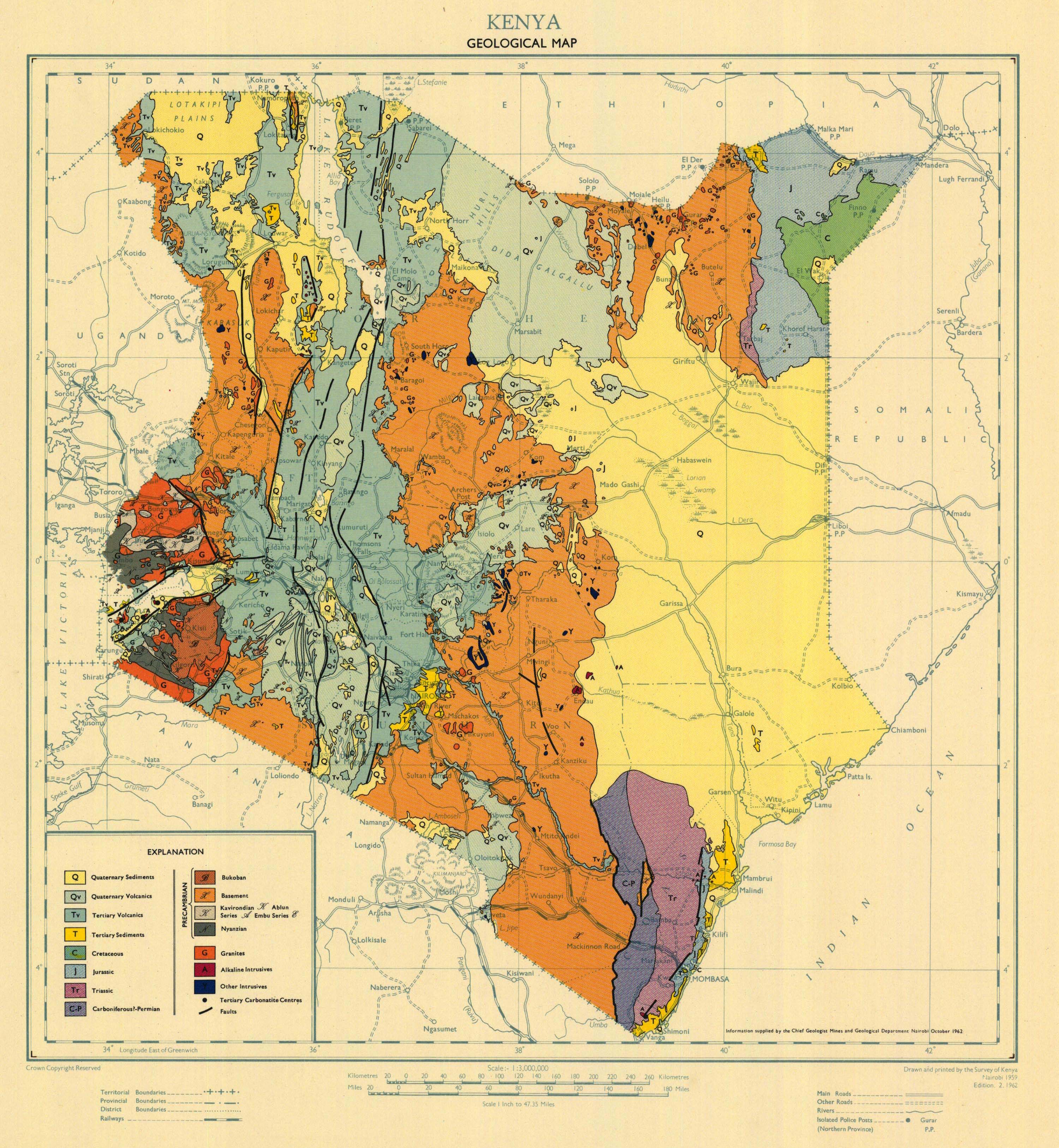 Geology map of Kenya