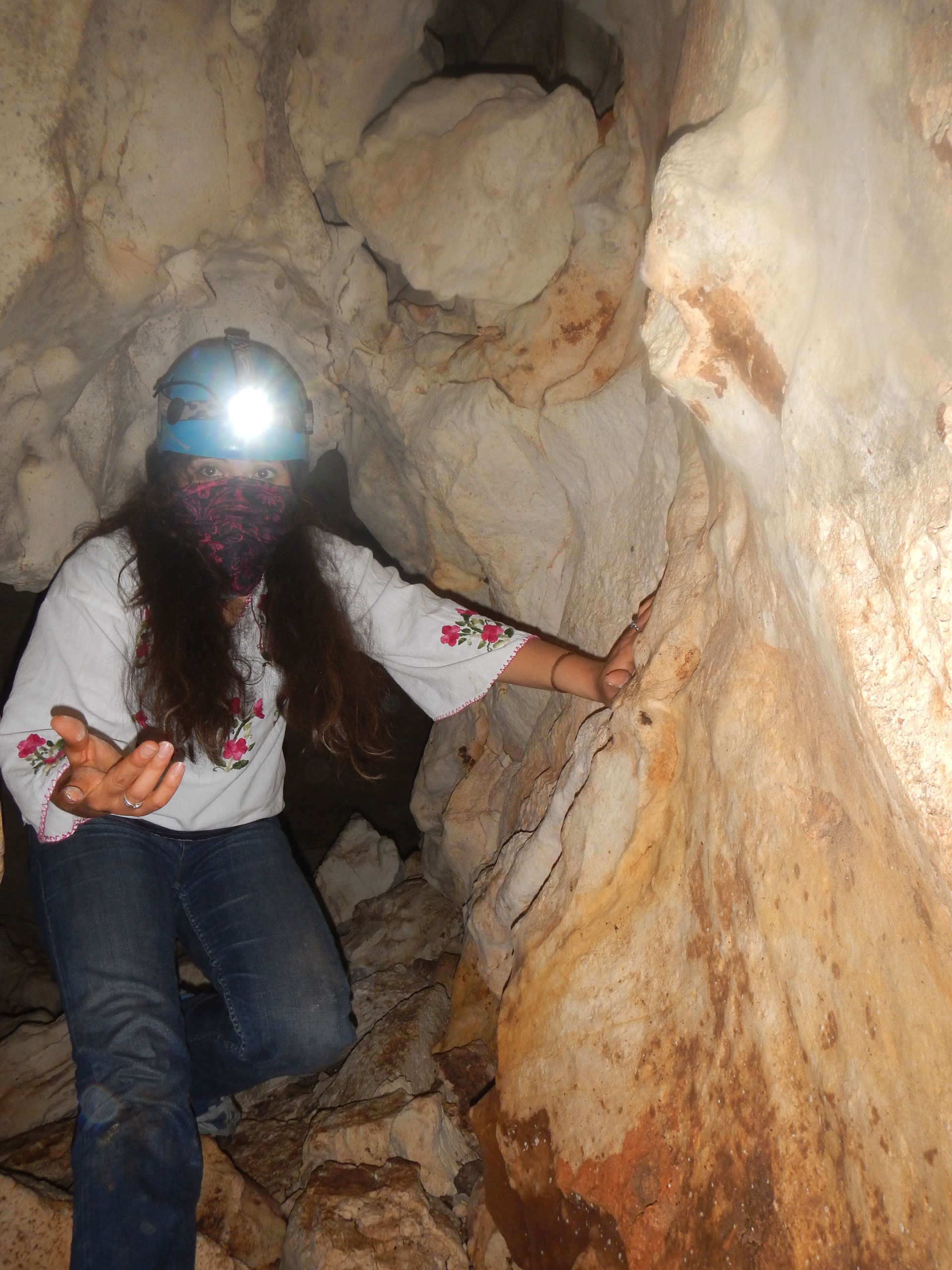 Yolanda on her way down to a cenote