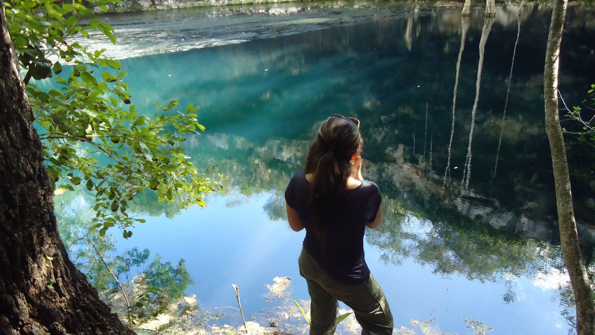 Yolanda in front of a water body