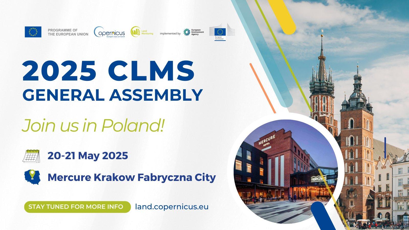 Event banner with title, location, date and photo of buildings in Krakow