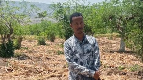 Terefe Hanchiso Sodango in the field